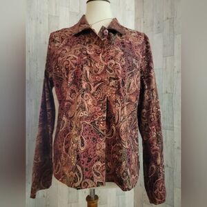 Christopher & Banks button down long sleeve shirt size large